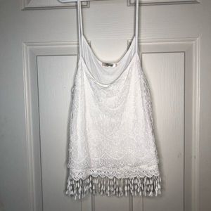 Super Cute White Lace Tank